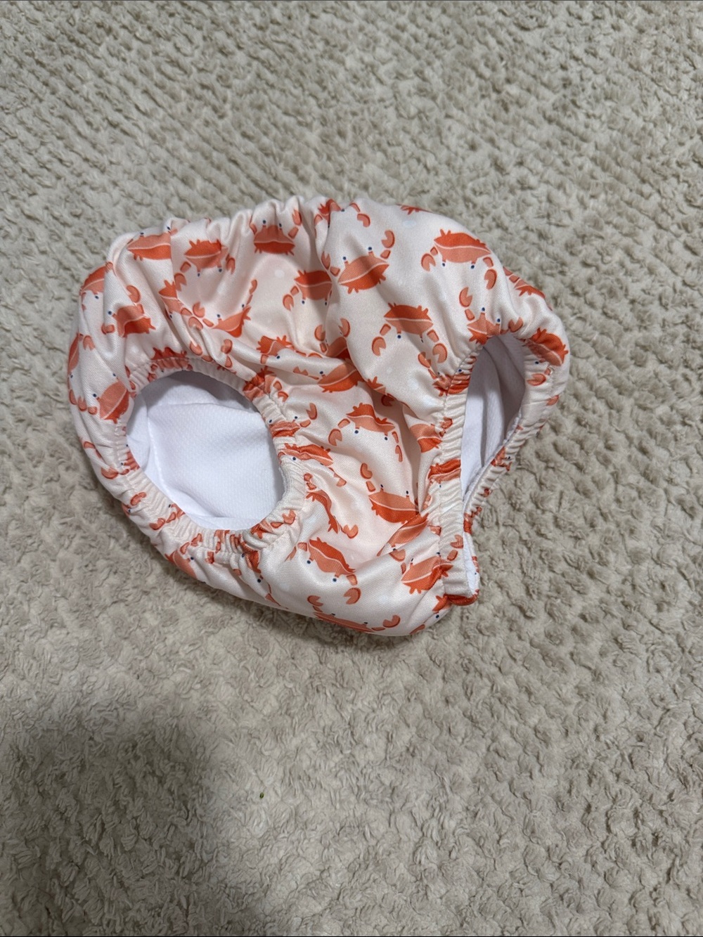 Target Kids Diaper Cover in White with Orange Crab Print